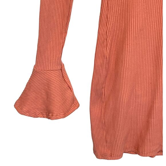 FP Beach Free People Who Needs Sleep Dress Womens Small Salmon Bell Sleeve Mini - Picture 3 of 9
